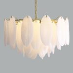 White Ellipse Shells Chandelier