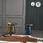 Gold Bell Glass Table