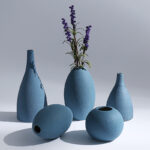 Round Blue Vases