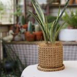 Sculpted Wicker Jute Vase - Image 2