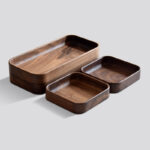 Black Walnut Wooden Fruit Plate Wood Dessert Plates