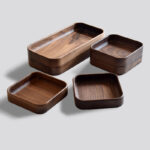 Black Walnut Wooden Fruit Plate Wood Dessert Plates - Image 2
