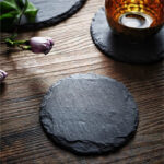 Round Natural Stone Plates Slate Coasters - Image 4