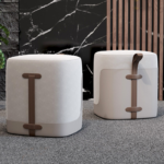 Fabric Low Stool Ottomans