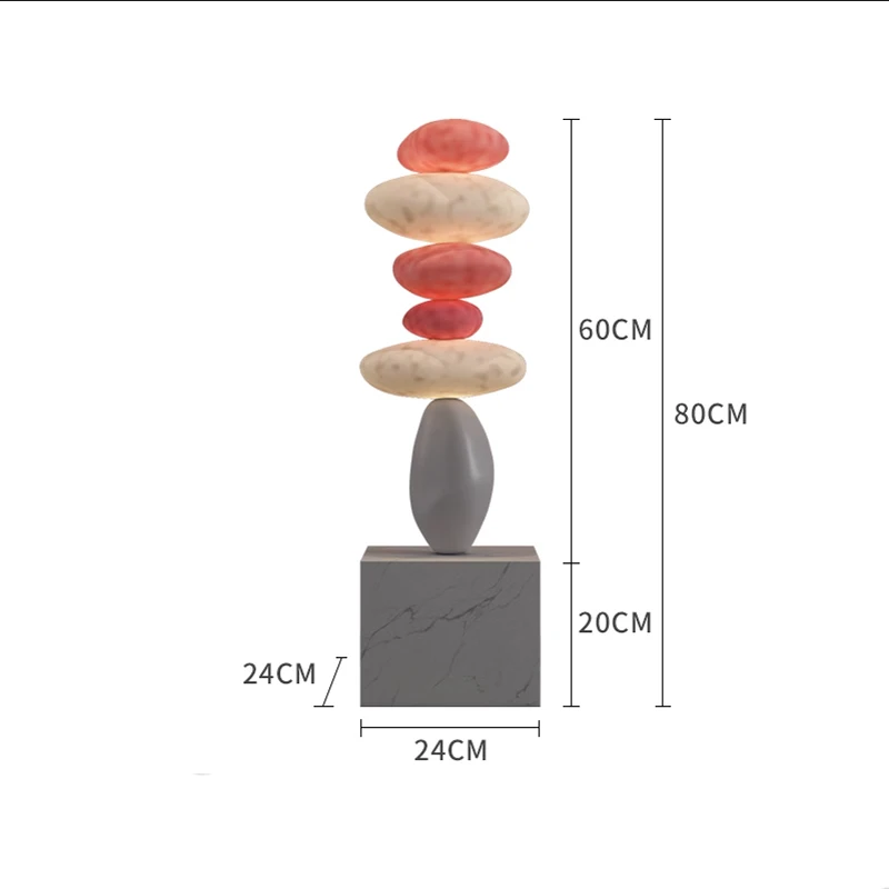 Creative Home Decor Large Stone 80CM Glowing Stone Statue Indoor Feng Shui Sculpture Creative Home Decor Living Room Accessories