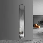 Modern Minimalism: Round Wall Mirror with Black Metal Frame - Image 8