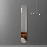 Modern Minimalism: Round Wall Mirror with Black Metal Frame - Image 5