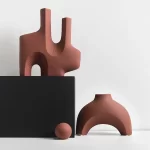 Tessellated Treasures: Geometric Stoneware Ornaments in Earthy Tones - Image 4