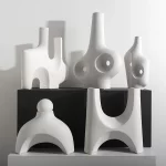 Tessellated Treasures: Geometric Stoneware Ornaments in Earthy Tones - Image 16