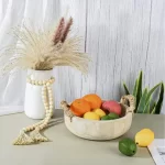 Rustic Charm with a Modern Touch: Wood Bead and Bowl Set - Image 3