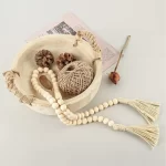 Rustic Charm with a Modern Touch: Wood Bead and Bowl Set