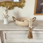 Rustic Charm with a Modern Touch: Wood Bead and Bowl Set - Image 4