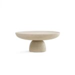 Sleek Contrast: Round Coffee Table with Textured Base and Bold Finish - Image 11