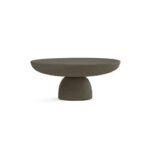 Sleek Contrast: Round Coffee Table with Textured Base and Bold Finish - Image 12