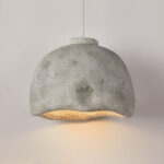 Rugged Charm: Textured Stone Pendant Lamp with Natural Finish