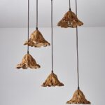 Organic Elegance: Wavy Stone Pendant Light - Foxglove Inspired - Image 12
