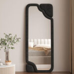Textured Simplicity: Minimalist Mirror with Fabric-Woven Frame - Image 11