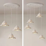 Organic Elegance: Wavy Stone Pendant Light - Foxglove Inspired - Image 6