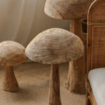 Rustic Charm: Set of 3 Wooden Mushrooms in Vintage Solid Wood - Image 10