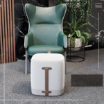 Fabric Low Stool Ottomans - Image 3