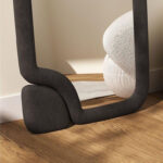 Textured Simplicity: Minimalist Mirror with Fabric-Woven Frame - Image 12