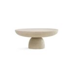 Sleek Contrast: Round Coffee Table with Textured Base and Bold Finish - Image 14